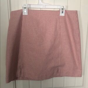 twik Pink Houndstooth Mini Skirt